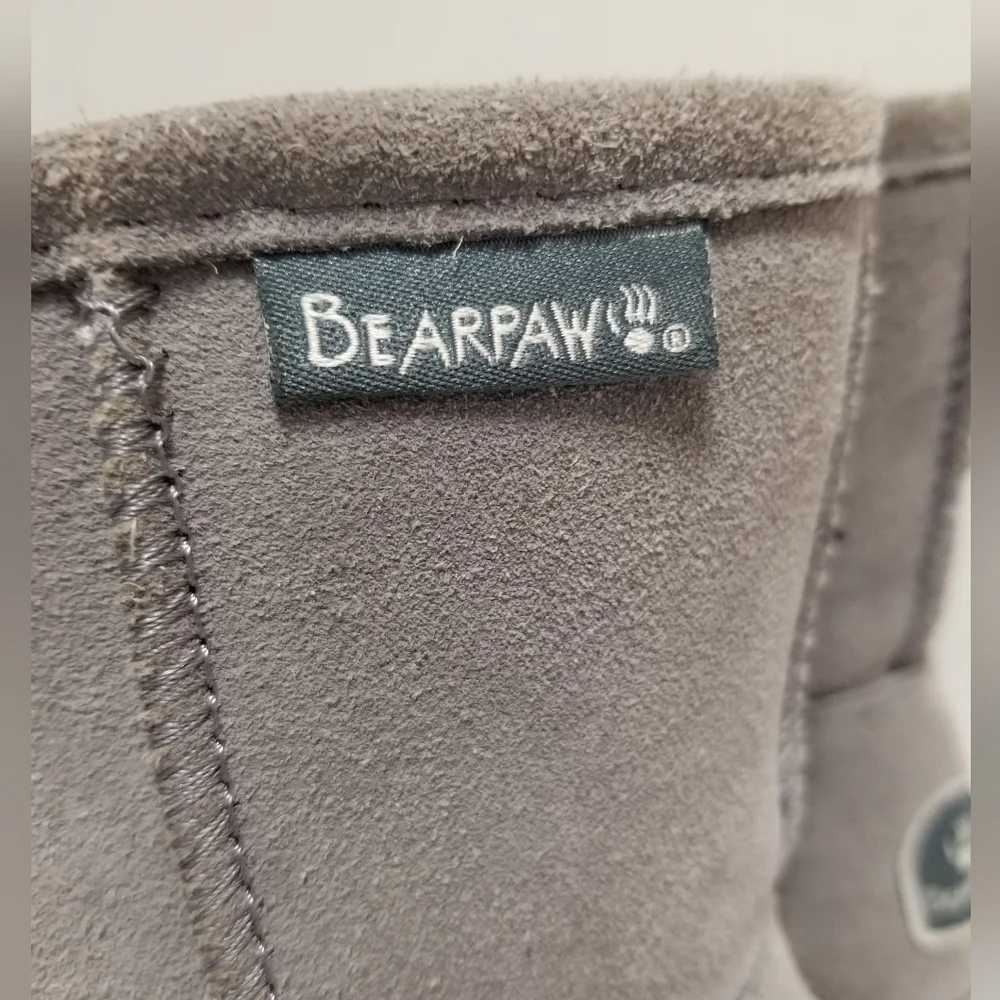 Bearpaw Emma Toddler Zipper Suede & Sherpa Winter Boots in Ash Gray 12